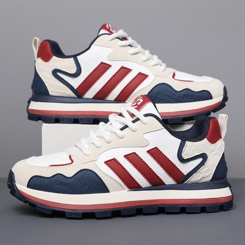 Fashion Men Causal Sneakers Designer Luxury Platform Walking Shoes Light Athletic Jogging Shoes Breathable Anti Slip Sport Shoes 41 red