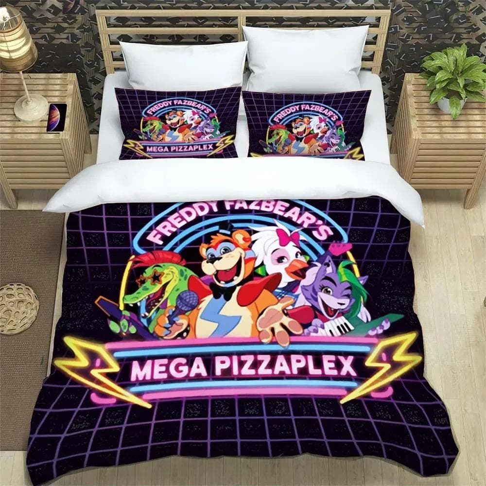 F-Five-Nights At Freddy´s FNAF Bedding Sheet Set King Twin Double Boys Bedding Mircofiber or Polyester Duvet Cover AU Single(140x210cm)