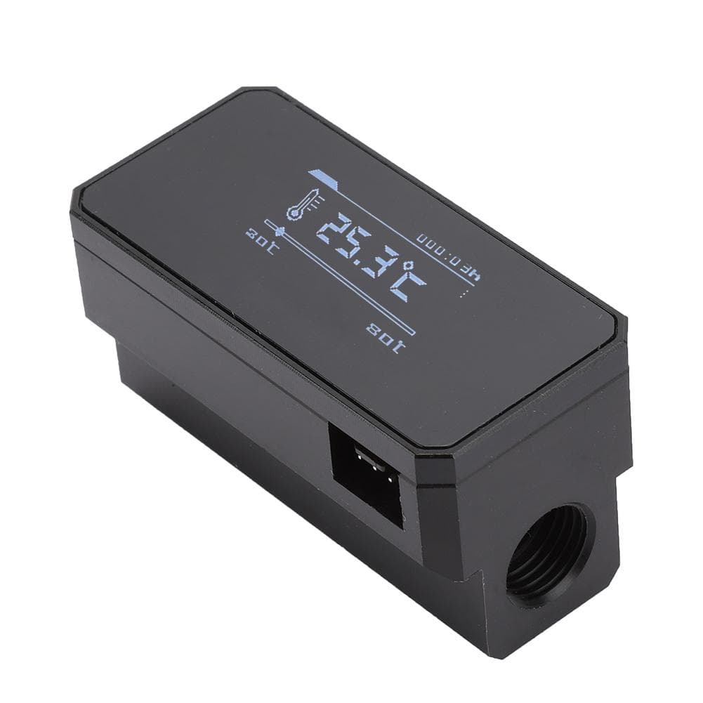 Intelligent Water Temperature Protector Multi Mode OLED Display Monitoring Thermometer(Black ) black