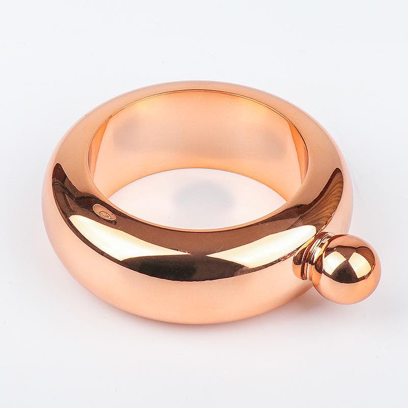 Bangle Flask Stainless Steel Wine Hip Flask Bracelet Shaped Whiskey Drinkware Funnel Wine Bottle Set Funnel rose gold