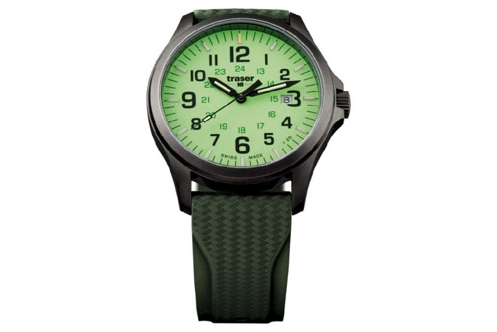 TRASER P67 Officer Pro GunMetal Lime Men's Watch, Green, 107424