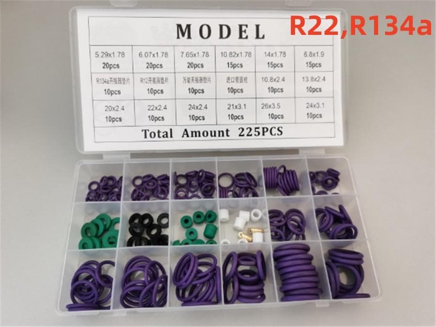225x Car Air Conditioning R22 R134a A/C Repair Compressor Seal O-ring Gasket Kit