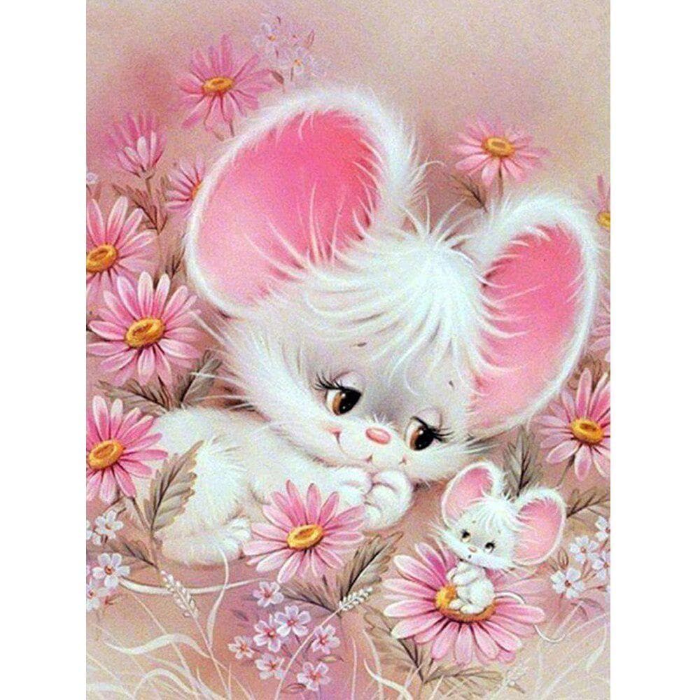 Diamond Mosaic Cartoon 5D DIY Diamond Painting Animals lovely Mouse Full Round Drill Cross Stitch Decoration Home Gifts 20X30CM