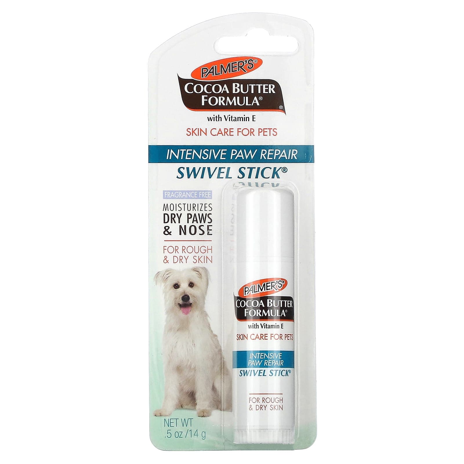 Palmer's for Pets, Cocoa Butter Formula with Vitamin E, Rotating Stick Intensive for Repair, for rough, dry skin, fragrance-free, 0.5 oz (14 g)