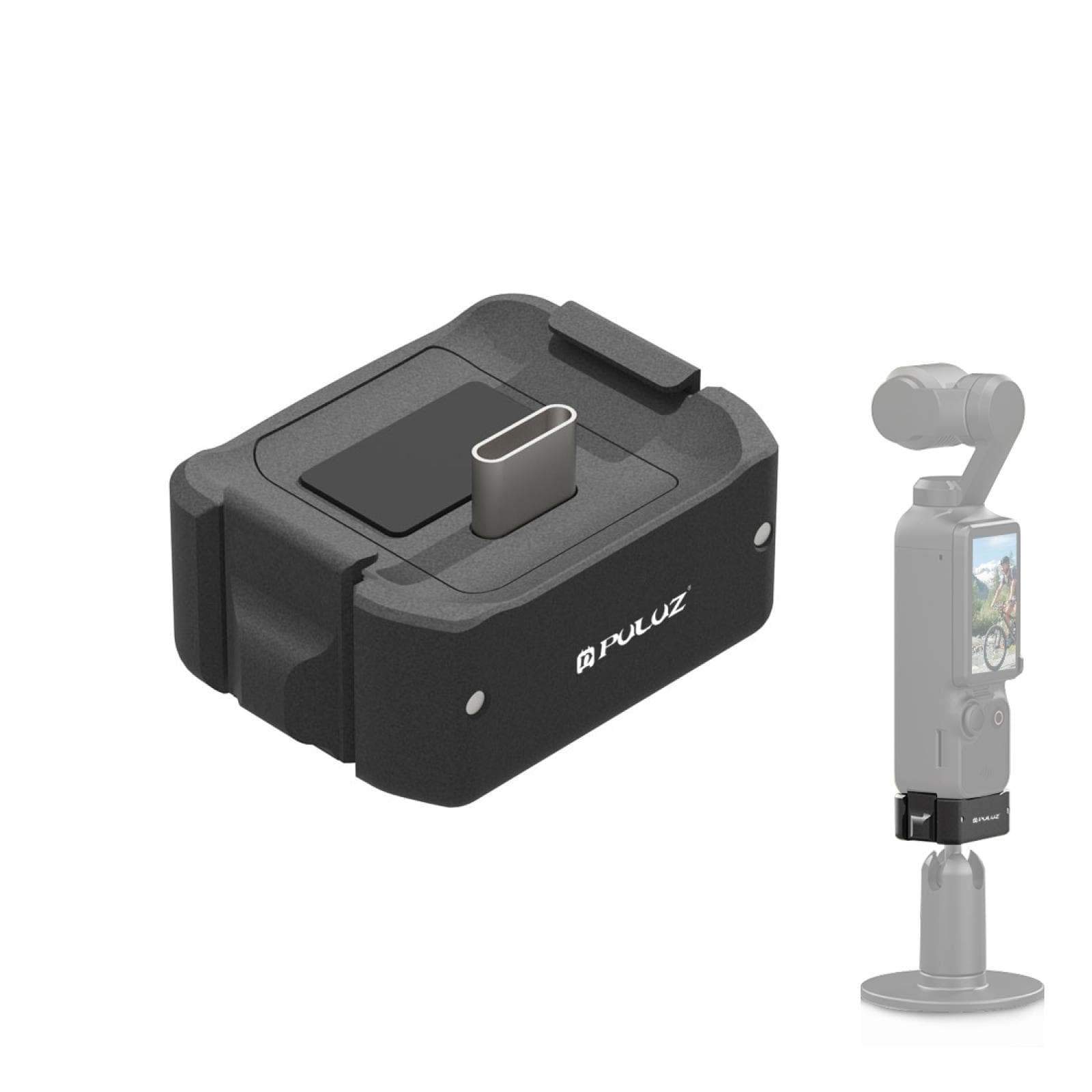 PULUZ PU897B Camera Charging Adapter Base Camera Stand Base Mount Adapter Compatible with DJI OSMO black