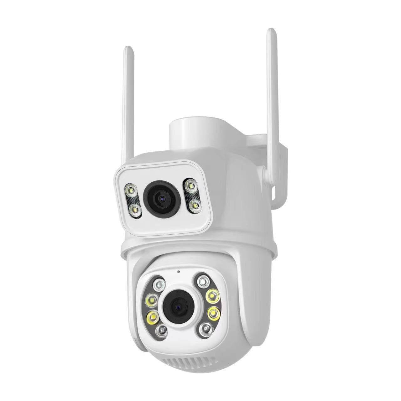 8MP 4K PTZ Wifi Camera Dual Lens with Dual Screen Ai Human Detect Auto Tracking Wireless Outdoor Surveillance Camera iCSee App AU plug NO SD Card white