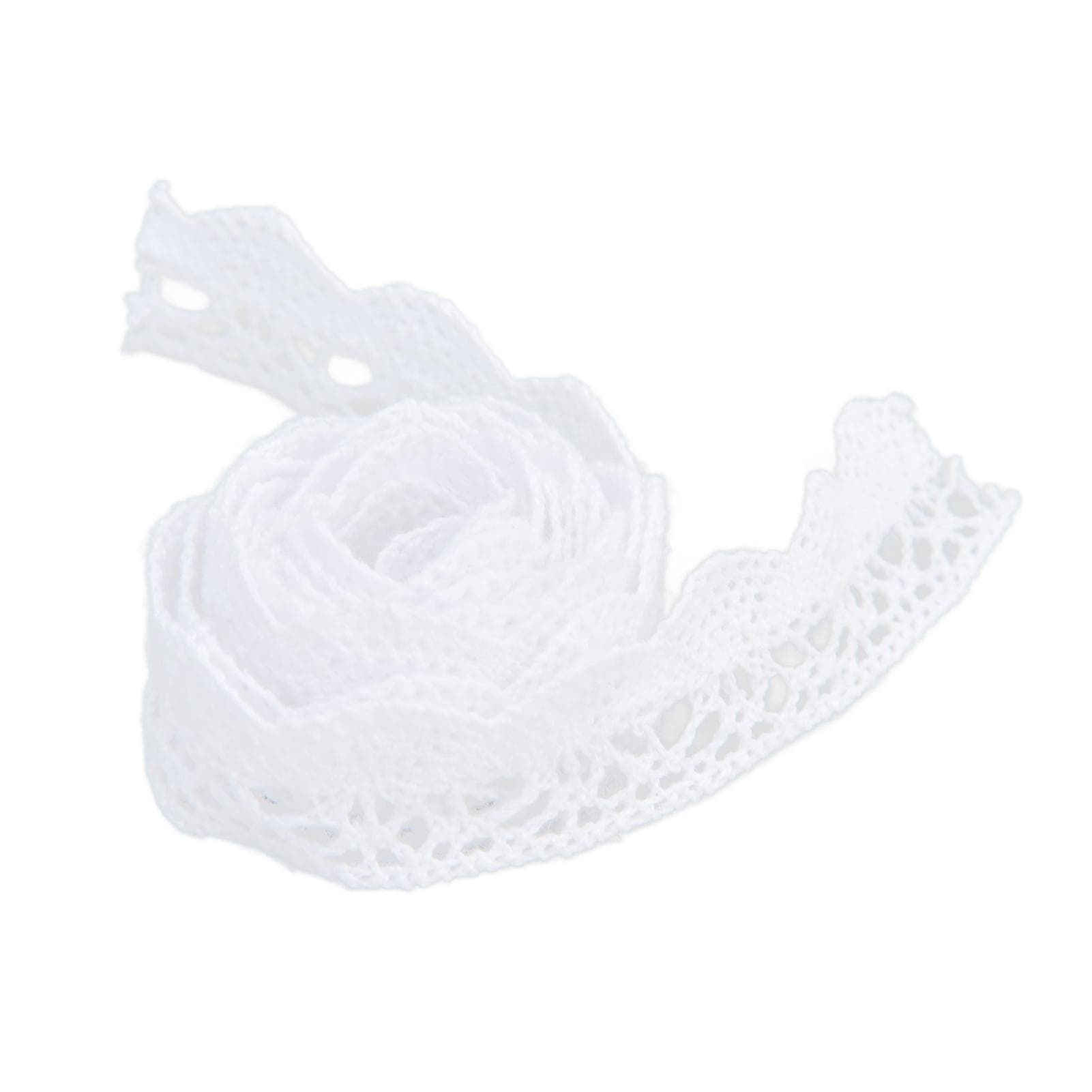 Lace Ribbon DIY Cotton Net 2cm Width 20 Yards Elegant Fabric Lace Trim for Curtain Clothes white