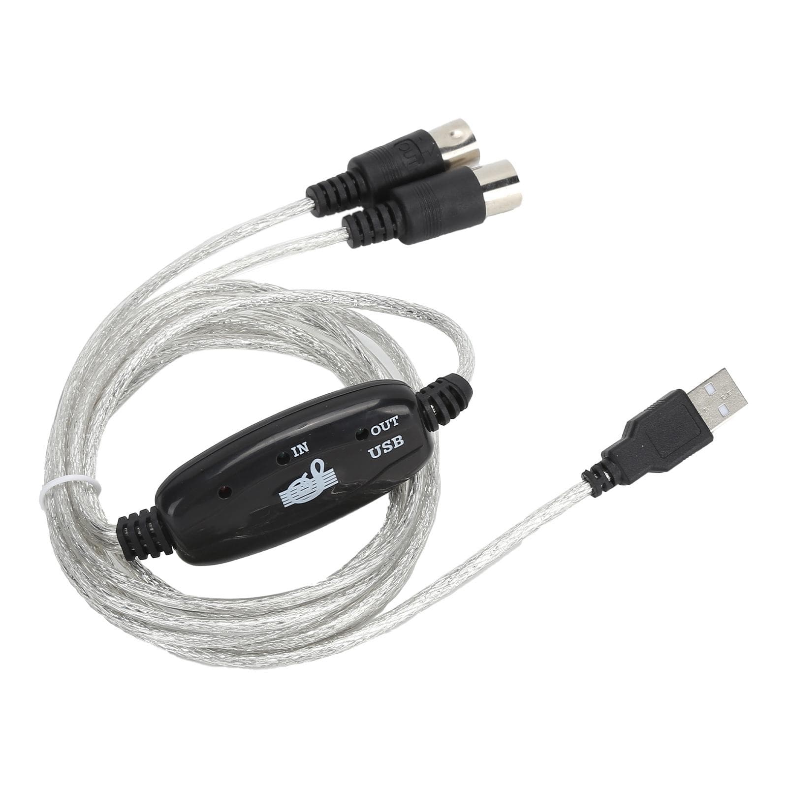 MIDI Cable MIDI to USB Cord Adapter Midi Converter for XP VISTA OS X Window7 white