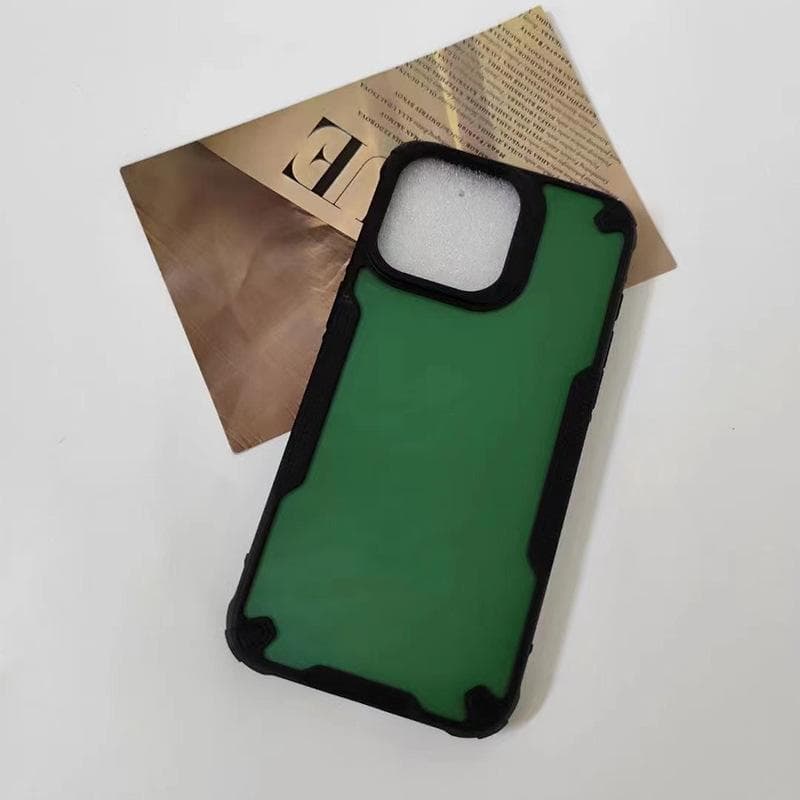 Applicable To IPhone12 Phone Case Skin Feeling 13/14 Armor Two-in-one 16pro Contrasting Color PC+TPU Full-pack Hard Case Samsung S24 Ultra green