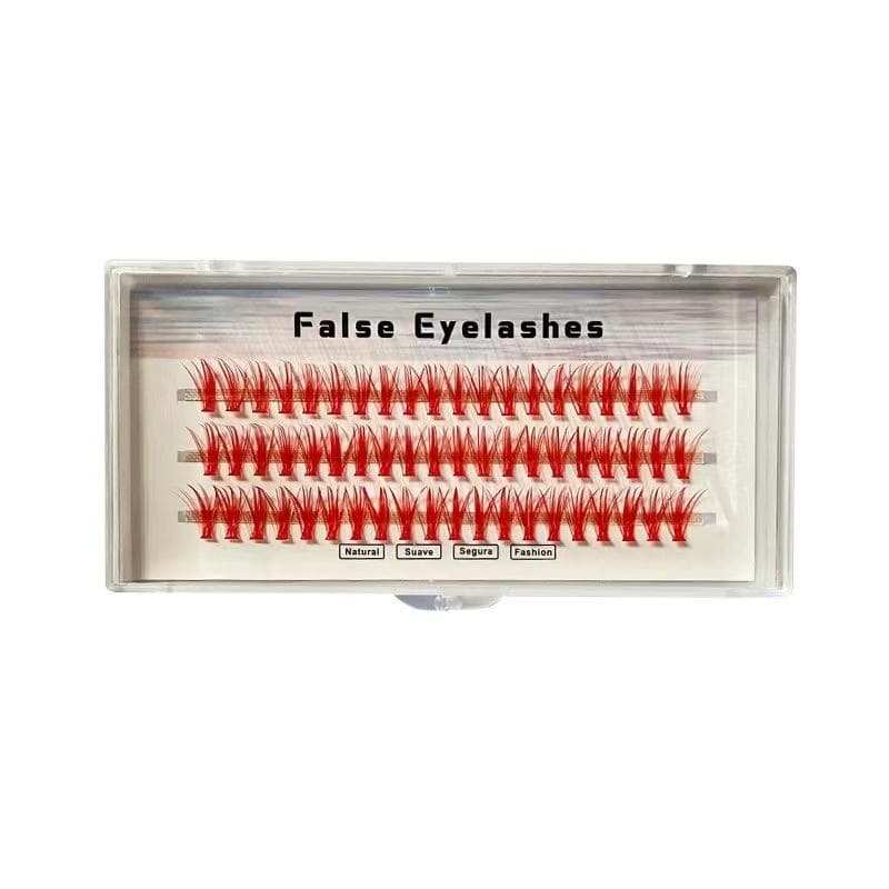 1Box Colorful Individual Lashes Professional Eye Makeup Grafting False Eyelashes For Eyelash Extension 10mm red