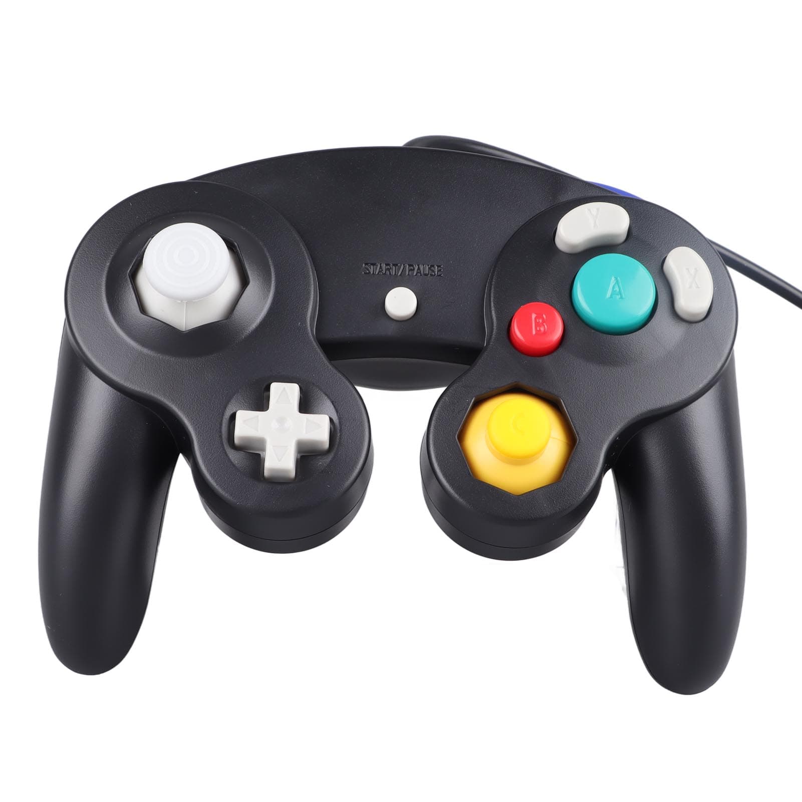 Wired Game Controller Plug and Play Single Point Vibration Gamepad Joystick for GC for Wii Black