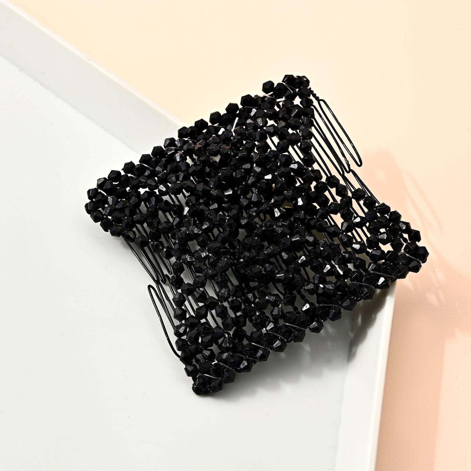 Fashion Hair Comb Claw Bun Ladies Magic Beads Elastic Double Bands String Hairpin Tool Ponytail Hair Accessories Hairstyle Bands black