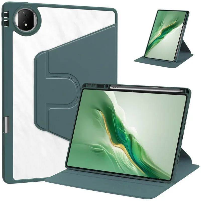 Shockproof Smart Case For Honor MagicPad 2 Case 12.3 inch 360 Rotation Coverfor Honor MagicPad 2 MagicPad2 12.3 Case Tablet For MagicPad 2 12.3 dark green