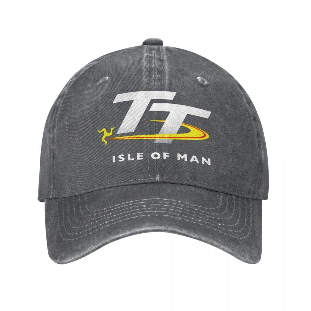 2023 Isle Of Man TT Races Merch Unisex Women Trucker Hat Motorcycle Racing Distressed Denim Washed Caps Hat Gift Snapback Cap One Size