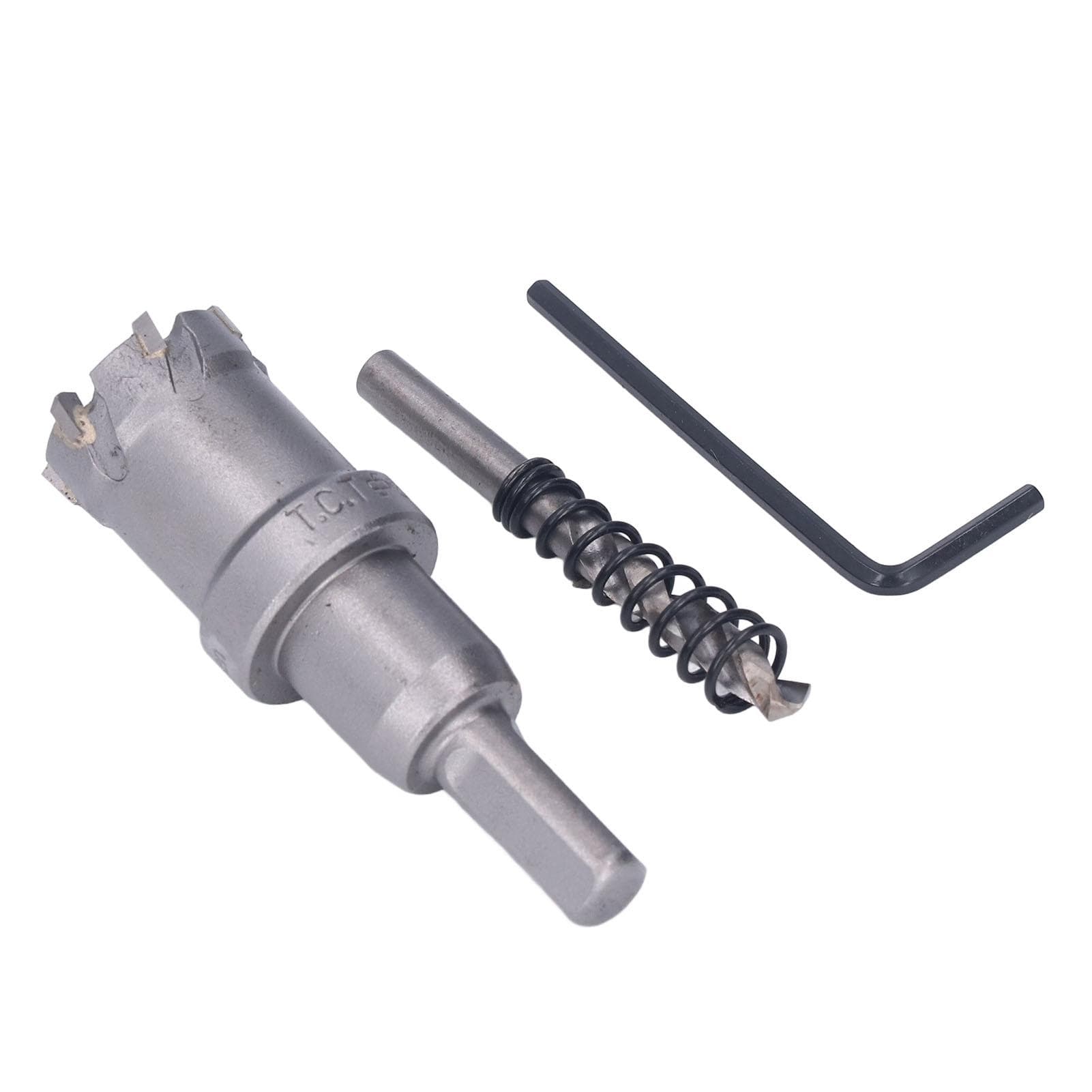 Carbide Hole Saw Bit TCT Thick Metal Teeth Hole Cutter Kit with Hex Wrench Coring Drill28mm 1.1in