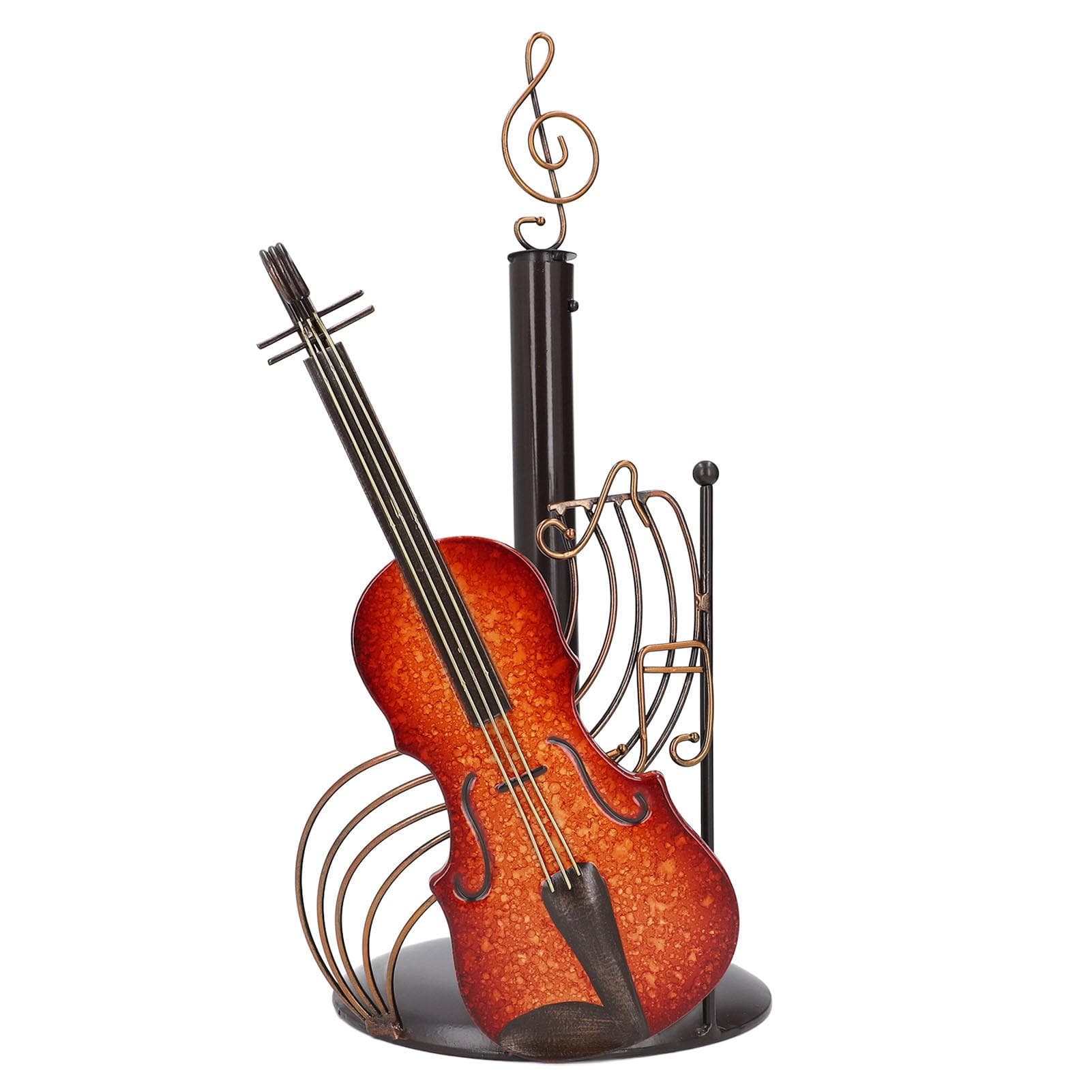 Paper Towel Holder Kitchen Countertop Iron Roll Dispenser Violin Shaped Stand Rack