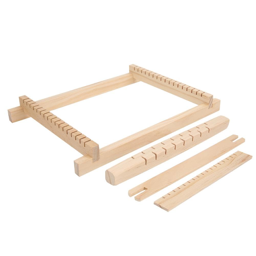 DIY Mini Traditional Wooden Weaving Machine Handmade Knitting Loom Kids Educational Toy