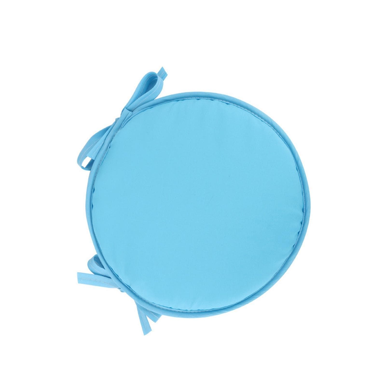 Colorful Indoor/Outdoor Chair Cushion Round Cushion Garden Terrace Mat - Diameter 38 Cm, Garden Furniture Mat, Round Seat Garden Mat One Size sky blue