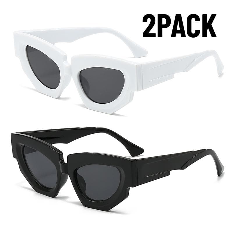 1/2PACK Trendy Cat Eye Sunglasses Women Men Luxury Brand Polygon Vintage Punk Shades Gafas De Sol