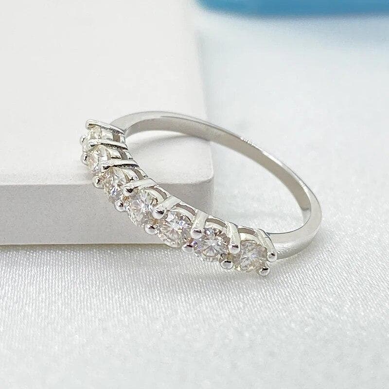 Full Moissanite Ring 925 Sterling Silver with 18K Platinum Plated Diamond Jewelry Zircon 9#