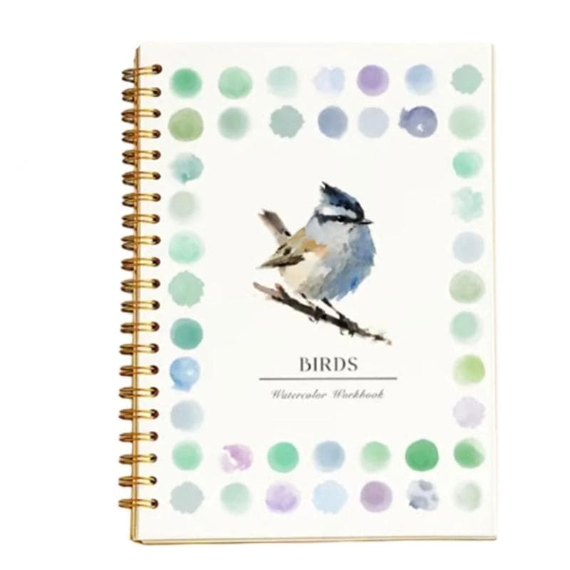 2Pcs Travel Watercolour Workbook 100 Pages Beginner Watercolour Paper Pad with 12 Color Watercolor Paint and Brush 01