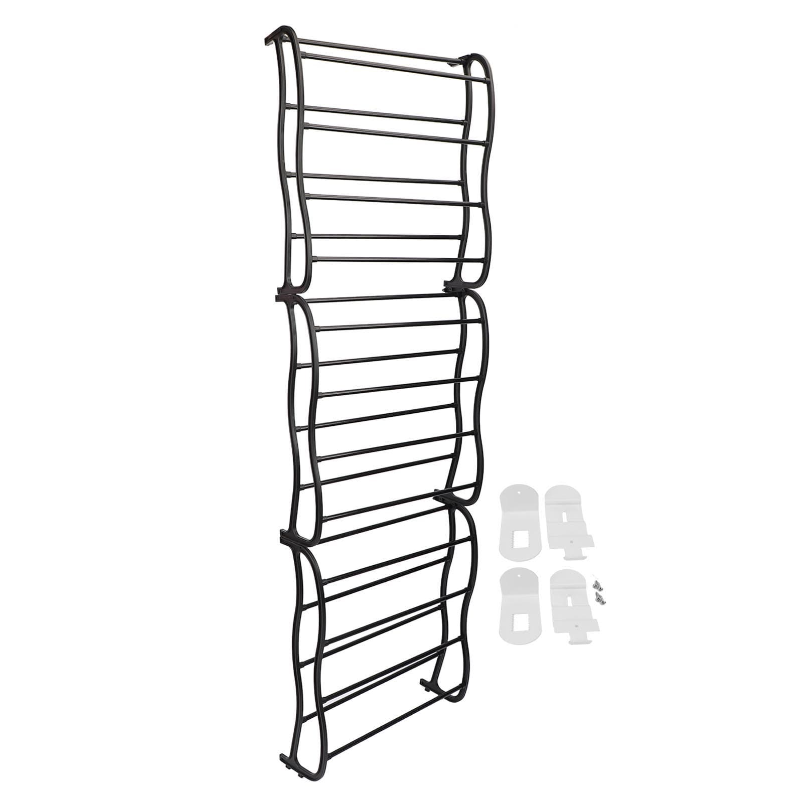 Over The Door Shoe Rack 12 Tiers Wall Mounted Shoe Organizer Rack Multifunction Combination Shoe