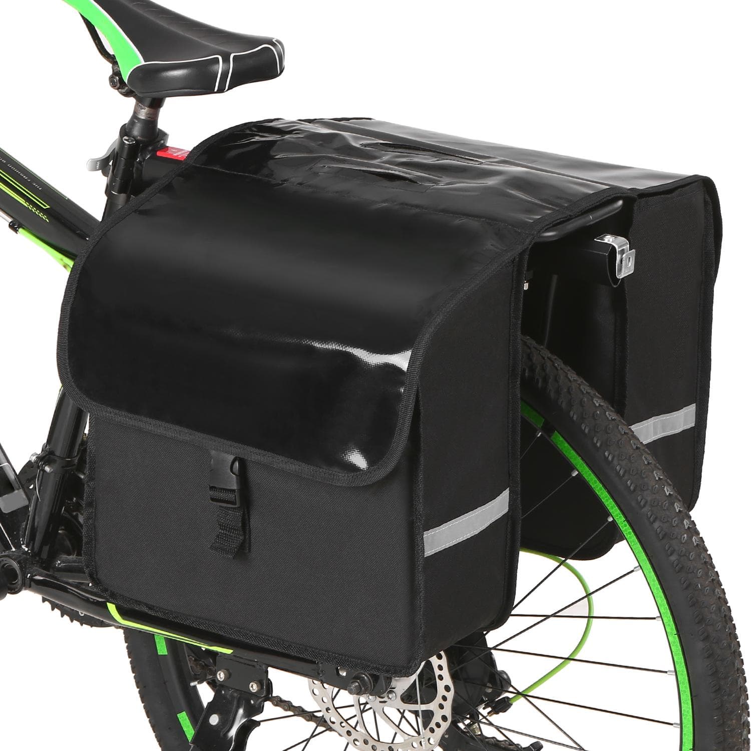 28L Water Resistant Bicycle Rear Seat Carrier Bag Rack Trunk Bags Bike black