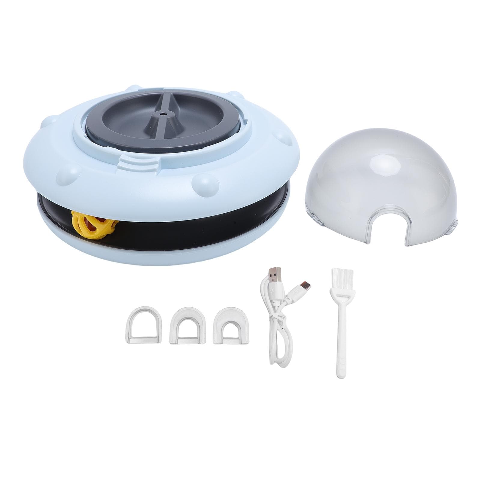 Electric Cat Interactive Feeder Toy with Bell Ball Smart Sensing Cat Treat Dispenser for Bored blue