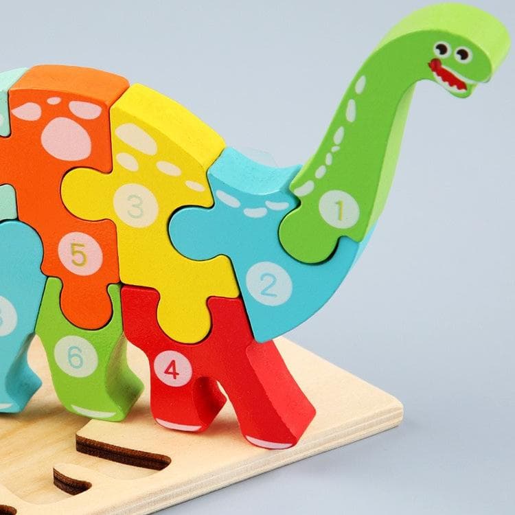 New Kid Jigsaw Board 3D Wooden For Toddlers Puzzle Tangram Cartoon Vehicle Animals Learning Educational Toys for Children Gifts MYY Long necked Dragon
