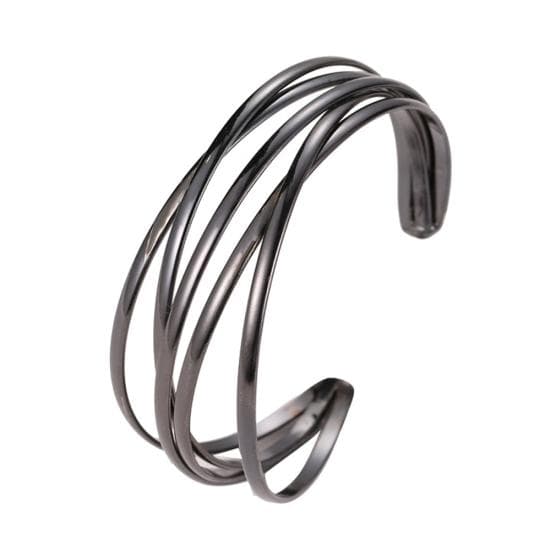 Women Multilayer Cross Bangle Bracelet Open Cuff Wrist Jewelry Gift