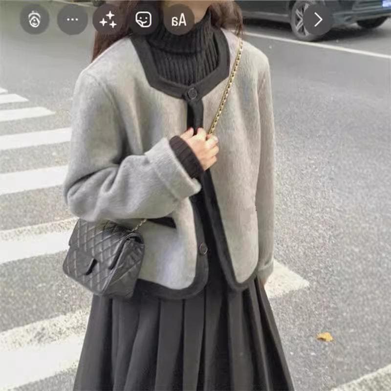 Short Double-Sided Wool Jacket Women's Spring Top M