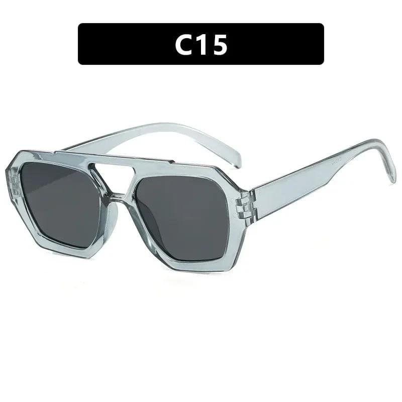 Fashion Double Bridge Sunglasses UV400 Oversized Gradient Eyewear for Men Women Luxury Shades Sun Glasses As Picture