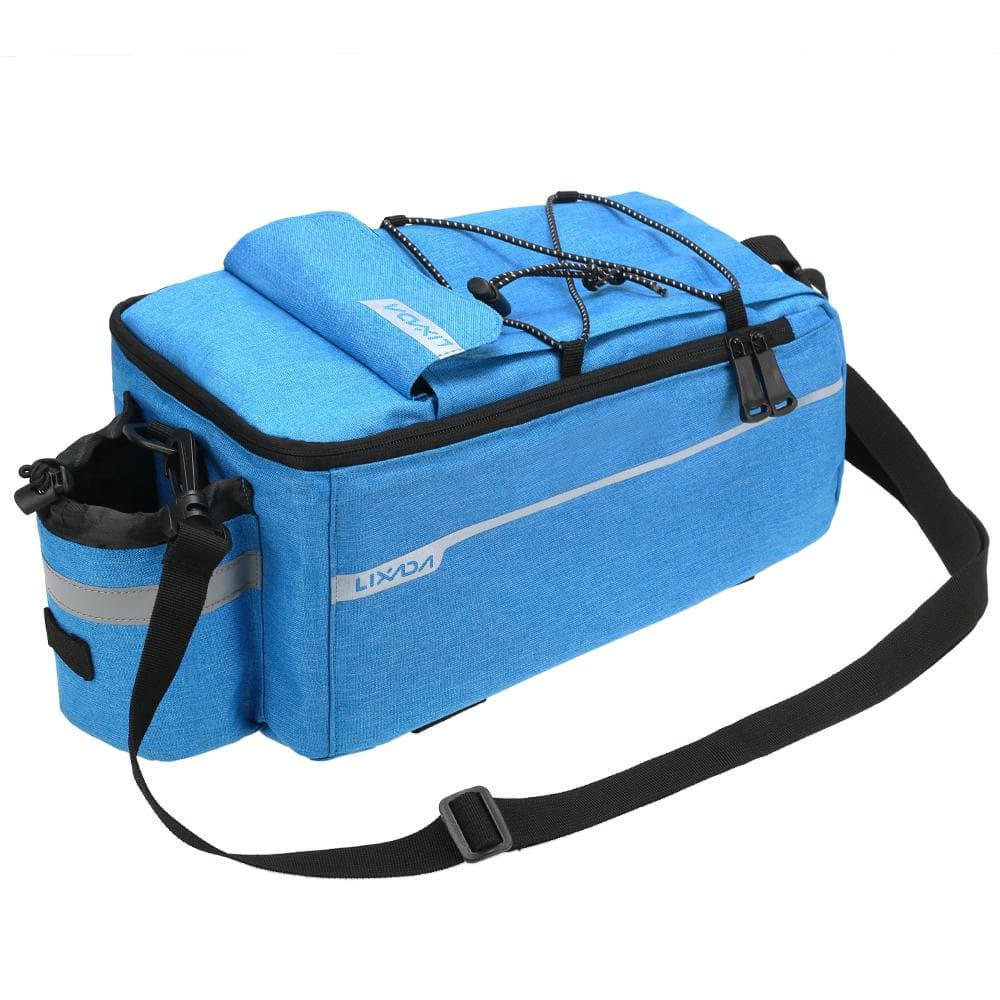 Lixada Insulated Trunk Cooler Bag Cycling Bicycle Rear Rack Storage Luggage Bag Reflective MTB Bike blue