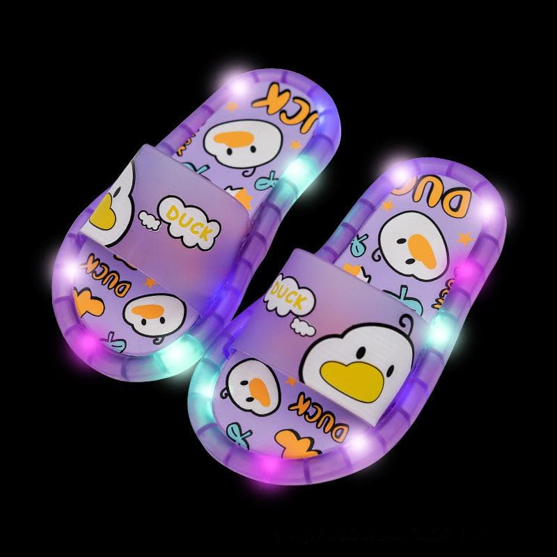 Children's Slippers Summer Cute Boys and Girls Baby Cartoon Flashing Lights Slippers Soft Bottom Indoor Non-slip 28/29