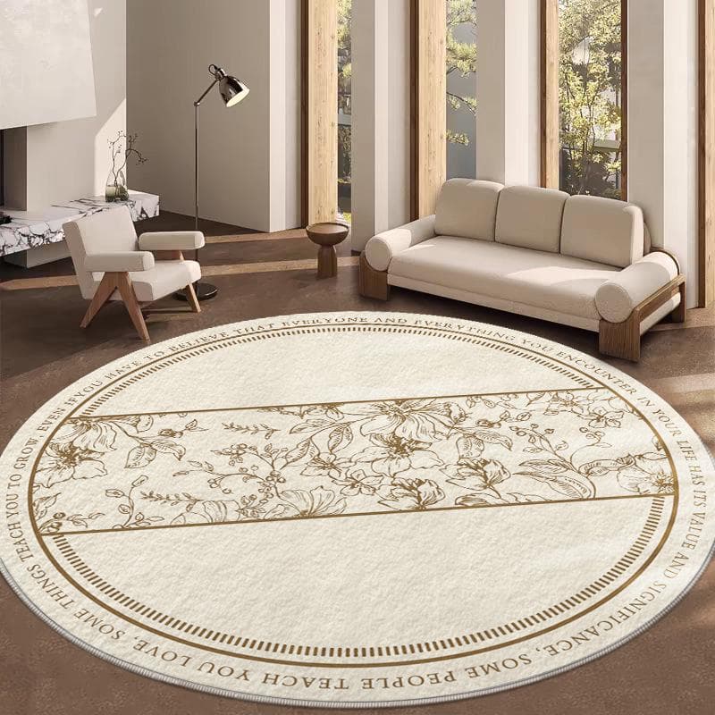 Dirt-Resistant, Easy-Care Round Cashmere Carpet - Thick, Non-Slip Living Room Rug for Autumn and Winter Diameter 80 cm (Dense)
