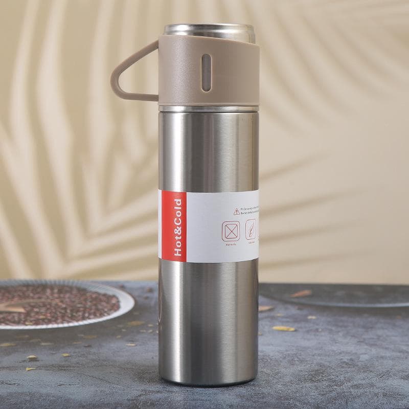 500ML Stainless Steel Vacuum Flask Gift Set Office Business Style Thermos Bottle Outdoor Hot Water Thermal Insulation Couple Cup 500ml