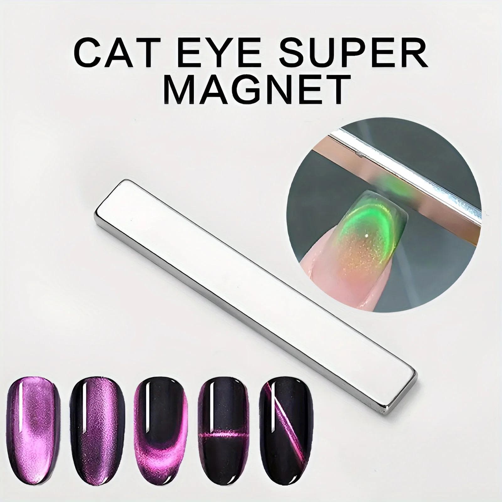 Nail Art Magnetic Pen 3D Cat Eye Painting Nails Art Design Dual-Ended Magnet Wand Gel Polish Magic for Manicure DIY&Salon Tools silver