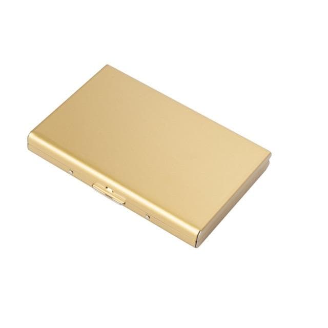 Fashion Aluminum Antimagnetic Card Holder Women Men Metal Credit Card Business Card Holders Organizer Purse Wallet gold