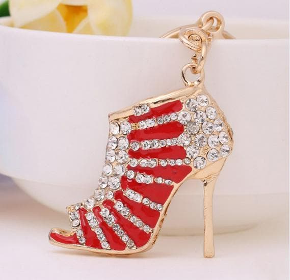 Korean Rhinestone High Heels Keychain: Multiple Colors, Stylish Design