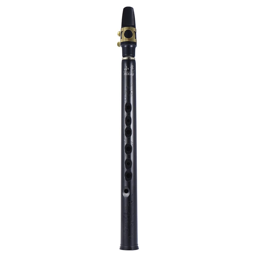 MinHiXing Pocket Bb Saxophone Sax ABS with Alto Mouthpieces 10pcs Reed Carrying Bag Woodwind black