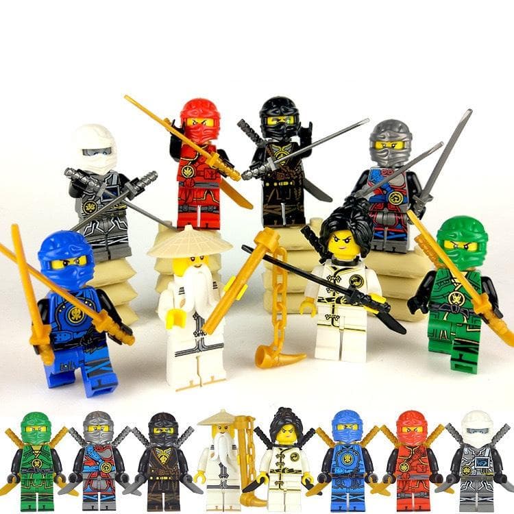 38 Styles Ninja MiniFigures Building Block Dolls Ninja with Weapon Figures Bricks Toys for Children