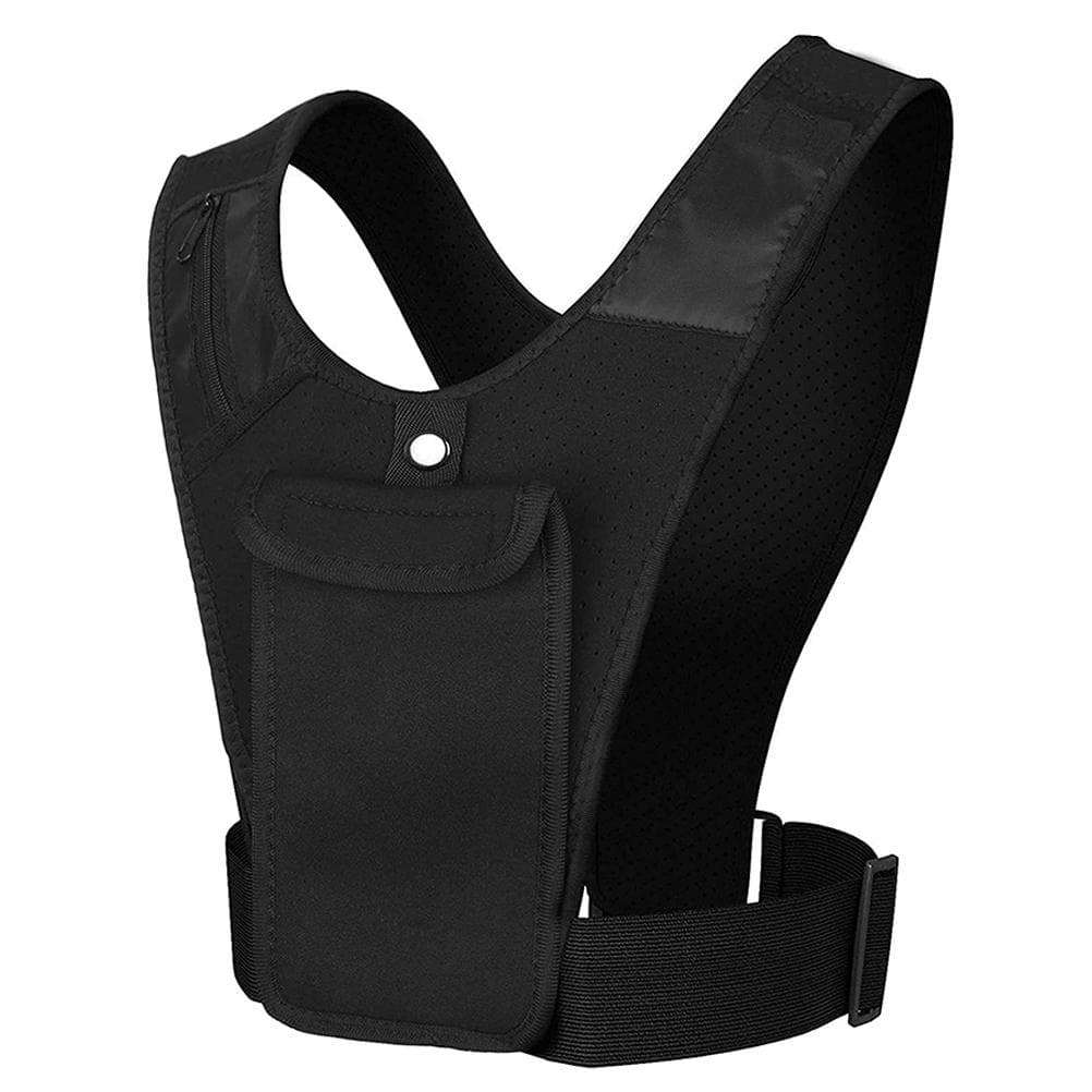 Running Vest Chest Phone Holder Reflective Workout Gear Elastic Adjustable Breathable Lightweight