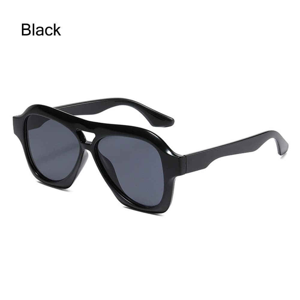 Oversized Double Bridge Sunglasses Retro Black Shades Trendy Pilot Sun Glasses UV4 Eyewear Women Sun Glasses Y2K Eyewear