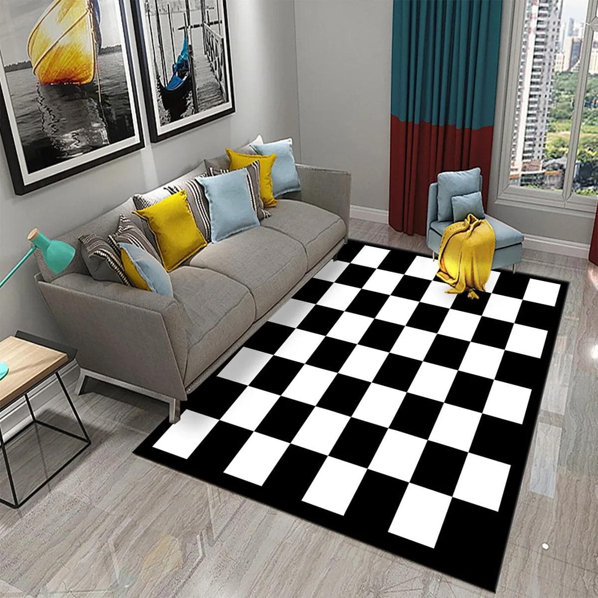 International Chess Flying Chess Carpet Kid Play Games Mat Child Carpet Area Rugs Bedroom Living Room Floor Mat Non Slip Rugs 80x120cm
