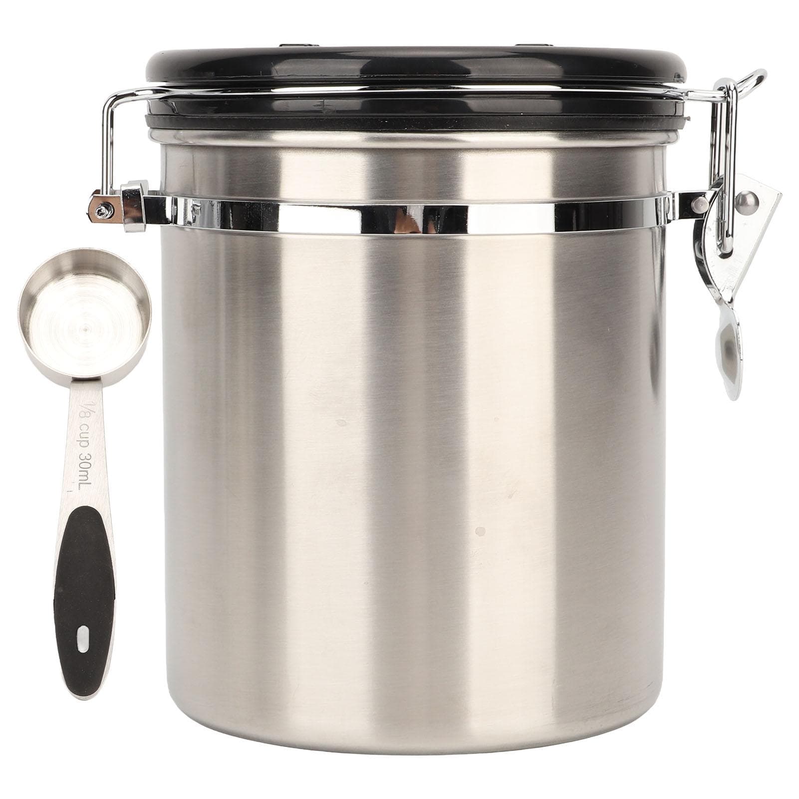 Airtight Stainless Steel Coffee Bean Container Coffee Canister Kitchen Food Storage Container with 1.2L