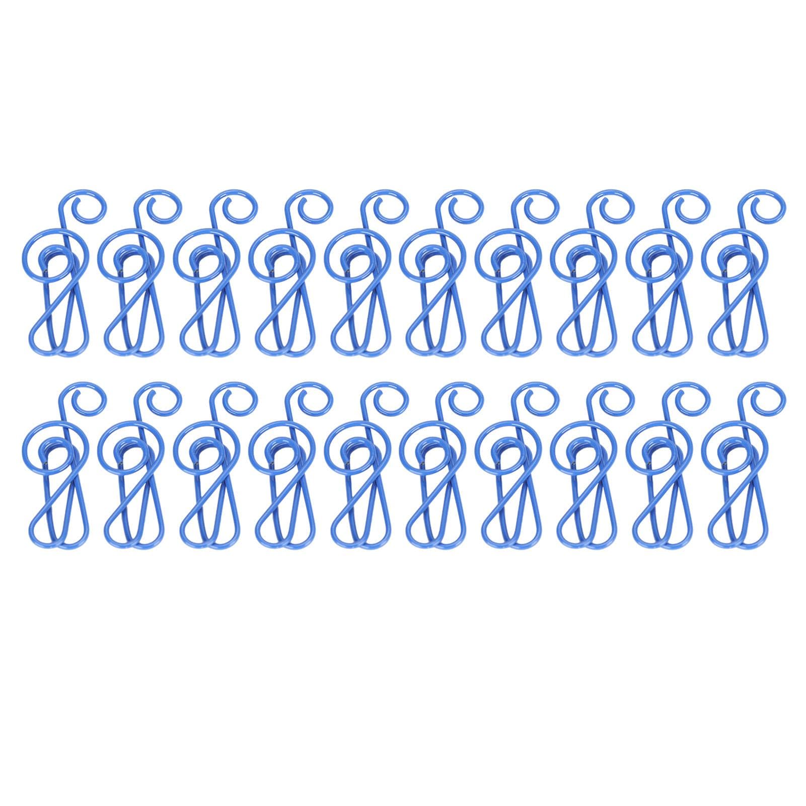 20Pcs Musical Note Paperclip Iron Bookmark Stationery Clip Memo Office Supplies Blue