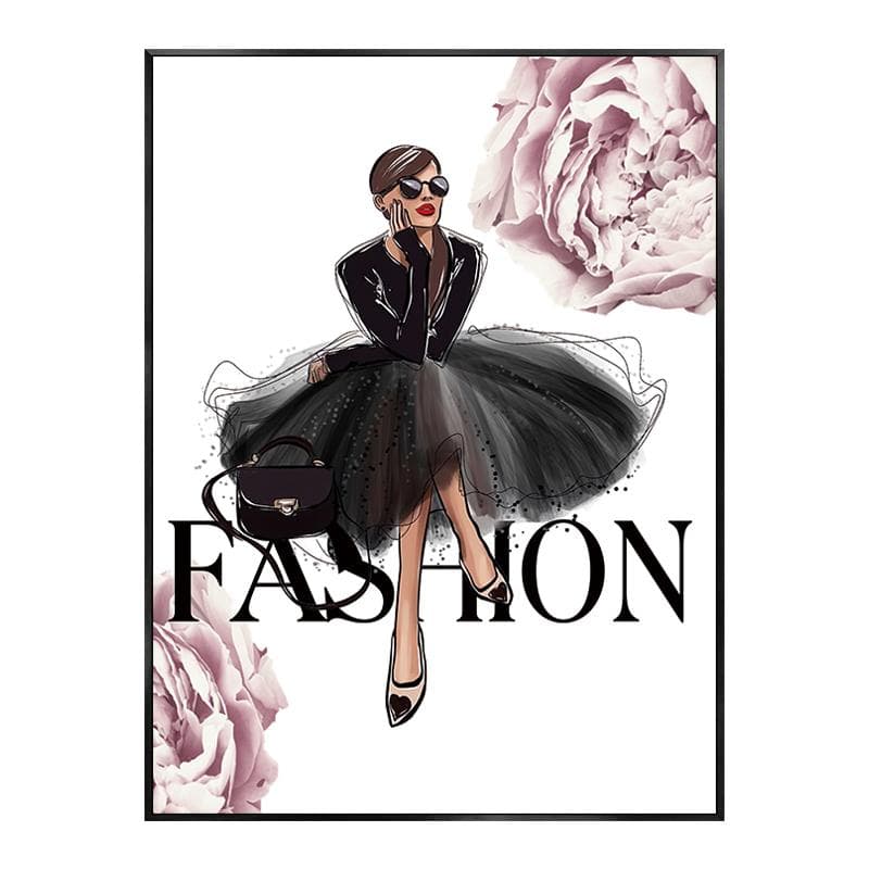 Fashion Perfume Woman Poster Pink Flower Sexy Lip Make Up Decorative Paintings Canvas Wall Pictures Girls Room Home Decor Modern 21x30cm No Framed