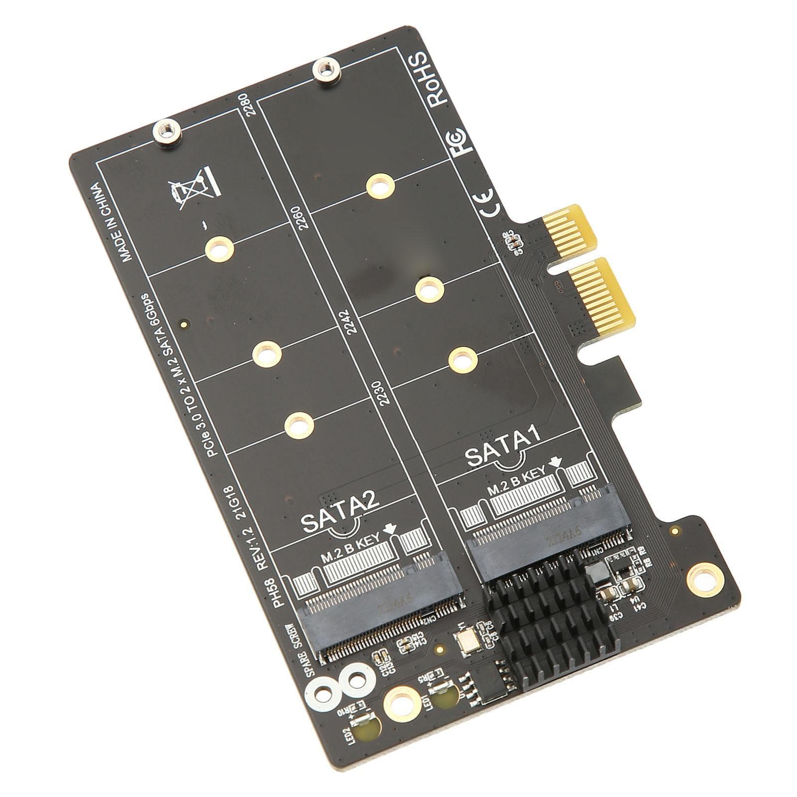 Adapter Card M.2 SATA to PCIE Dual Disk Array Card Transmission Stability Expansion Card