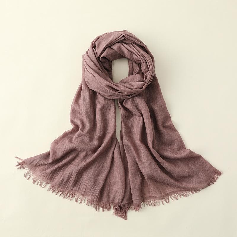 Summer Silk Scarf for Women, Fashionable Sun Protection and Shading, Beach Long Scarf, Solid Color Cotton and Linen Silk Scarf, Scarf 100*195CM