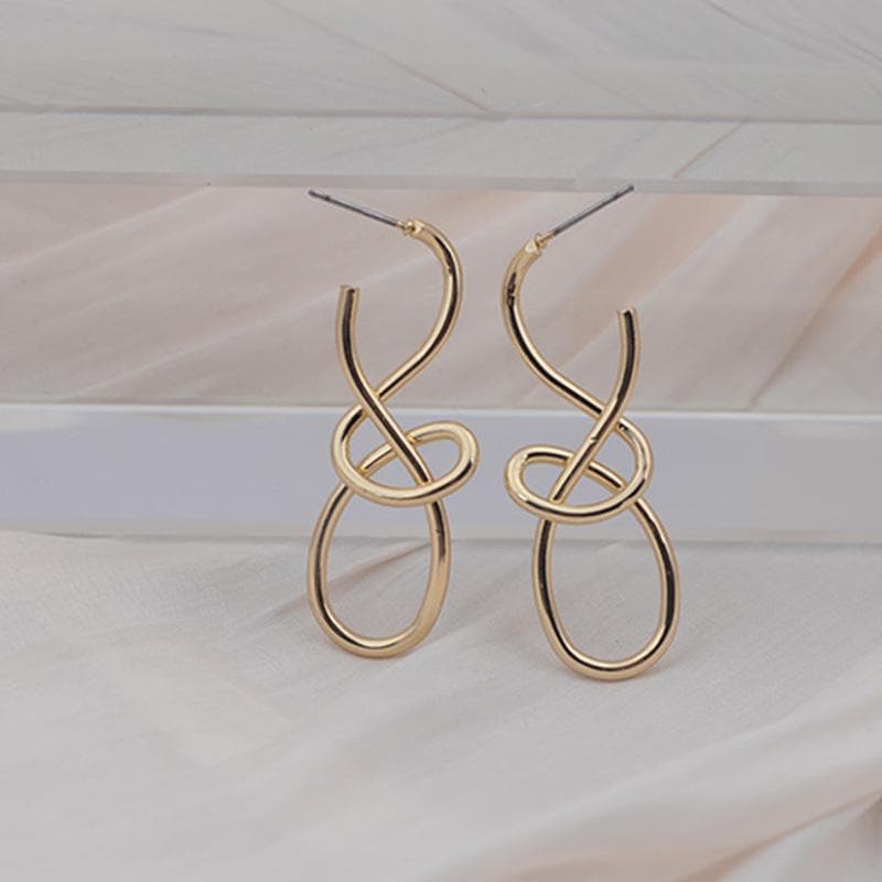 Hollow Out Irregular Twisted Knoted Stud Earrings Unique Designed Minimalsitic Earrings Women Party Ear Jewelry gold